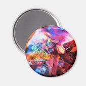 レインボー抽象芸術ボロガラスマグネット マグネット (正面/裏面)