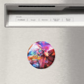 レインボー抽象芸術ボロガラスマグネット マグネット (インサイチュ (食洗機))