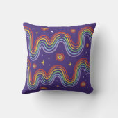 レインボー抽象芸術ライン装飾用クッション クッション (裏面)