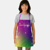 レインボー抽象芸術妖精ライト蝶きらめく エプロン (インサイチュ)