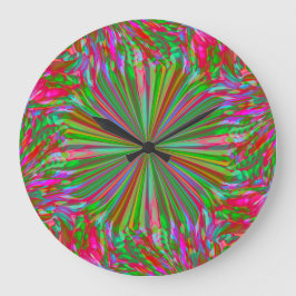 レインボー抽象芸術液体アートバイヒバワバ ラージ壁時計