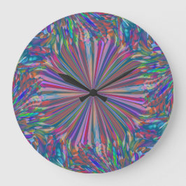 レインボー抽象芸術液体アートバイヒバワバ ラージ壁時計