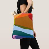 レインボー抽象芸術605 トートバッグ (クローズアップ)