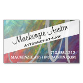 レインボー抽象芸術 |ブラッカッコいいクサイケデリックストローク マグネット名刺 (正面)