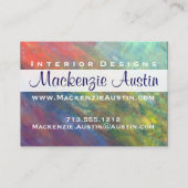 レインボー抽象芸術 |ブラッカッコいいクサイケデリックストローク 名刺 (裏面)