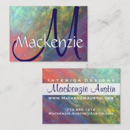 レインボー抽象芸術 |ブラッカッコいいクサイケデリックストローク 名刺