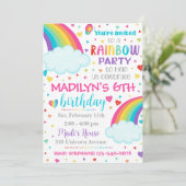 レインボー招待状 |レインボー誕生日招待状 招待状 (スタンド正面)