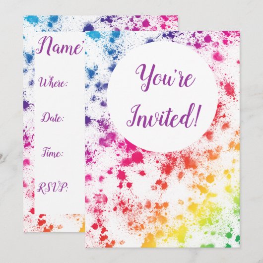 レインボー招待状 招待状 (正面/裏面)