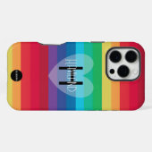レインボー携帯電話ケースハートと名前HAMbWG iPhoneケース (裏面横)