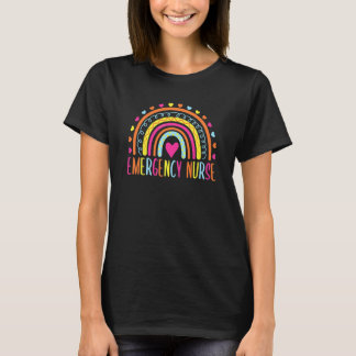 レインボー救急看護師 ER看護師 看護学校 女子 Tシャツ