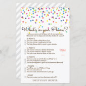 レインボー散水式ベビーシャワーゲーム印刷 (正面/裏面)