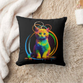 レインボー数々のウイスカーの猫夢 クッション (ブランケット)