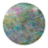 レインボー数々のカラーのクリスタルロック大理石 セラミックノブ (正面)