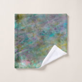 レインボー数々のカラーのクリスタルロック大理石 バスタオルセット (ウォッシュタオル)