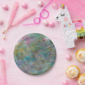 レインボー数々のカラーのクリスタルロック大理石 ペーパープレート (パーティー)