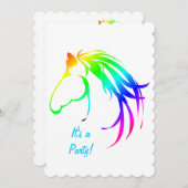 レインボー数々のカラー馬誕生日カスタム招待状 招待状 (正面/裏面)