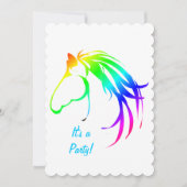 レインボー数々のカラー馬誕生日カスタム招待状 招待状