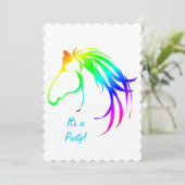 レインボー数々のカラー馬誕生日カスタム招待状 招待状 (スタンド正面)