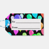 レインボー数々のハッピーバースデー色バルーズ ギフトタグ (裏面横)