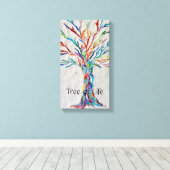 レインボー数々のモザイク キャンバスプリント (インサイチュ (ウッドフロア))