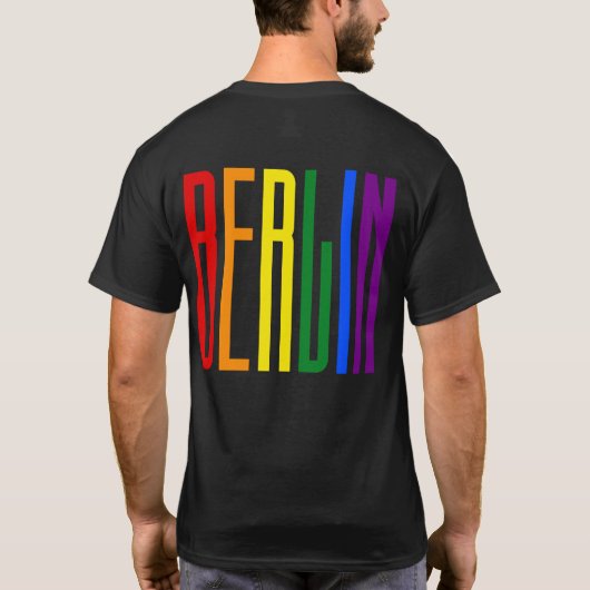 レインボー文字LGBTベルリンゲイプライドLGBTQ CSD Tシャツ (裏面)