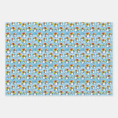 レインボー旗の背景に描かれた可愛いペンギン ラッピングペーパーシート (正面)