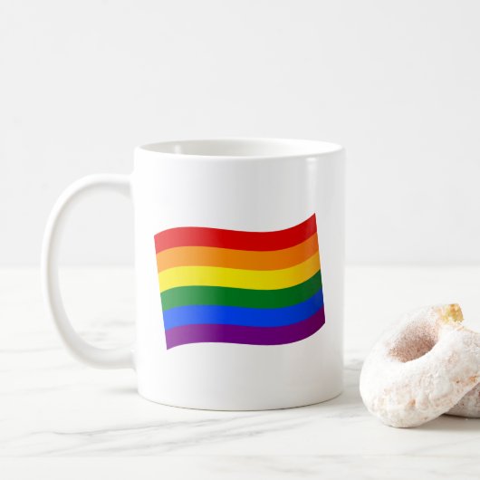 レインボー旗ゲイプライドLGBT LGBTQ愛は愛である コーヒーマグカップ (ドーナツ)