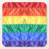 レインボー旗ゲイプライドLGBTQ LGBTの愛は愛である スクエアペーパーコースター (正面)