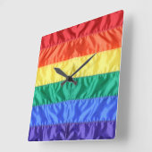 レインボー旗ゲイプライドLGBTQ LGBTの愛は愛である スクエア壁時計 (傾斜)