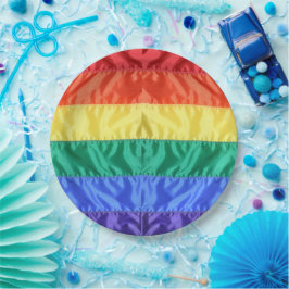 レインボー旗ゲイプライドLGBTQ LGBTの愛は愛である ペーパープレート