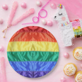 レインボー旗ゲイプライドLGBTQ LGBTの愛は愛である ペーパープレート (パーティー)