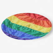 レインボー旗ゲイプライドLGBTQ LGBTの愛は愛である ペーパープレート (アングル)