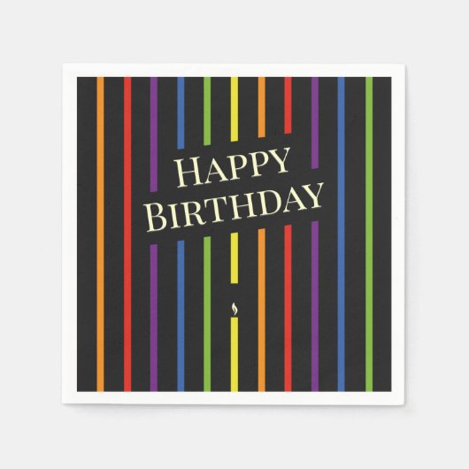 レインボー旗ゲイ同性愛者lgbtq誕生日ナプキン スタンダードカクテルナプキン (正面)