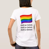 レインボー旗パーソナライズされた文字LGBTゲイプライド国旗 Tシャツ (裏面)