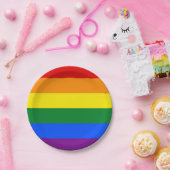 レインボー旗プレート,プライド，レインボー/ LGBT ペーパープレート (パーティー)