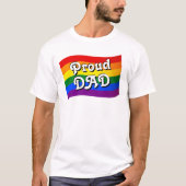 レインボー旗誇りを持ったパパPFLAG親誇りを持ったLGBTQ Tシャツ (正面)