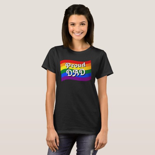 レインボー旗誇りを持ったパパPFLAG親誇りを持ったLGBTQ Tシャツ (正面フル)