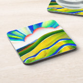 レインボー日が差すこと風景 コースター (左側)