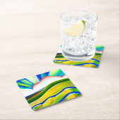 レインボー日が差すこと風景 スクエアペーパーコースター (インサイチュ)