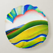 レインボー日が差すこと風景 ラウンドクッション (裏面)