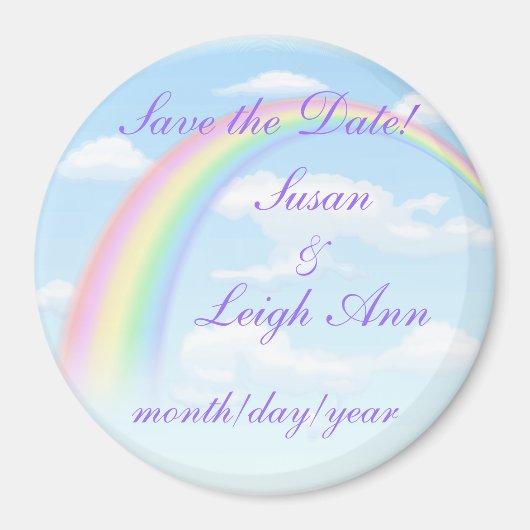 レインボー日付を保存！ マグネット (正面)