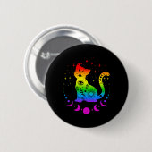 レインボー星占い猫LGBTゲイプライド国旗 缶バッジ (正面&裏面)