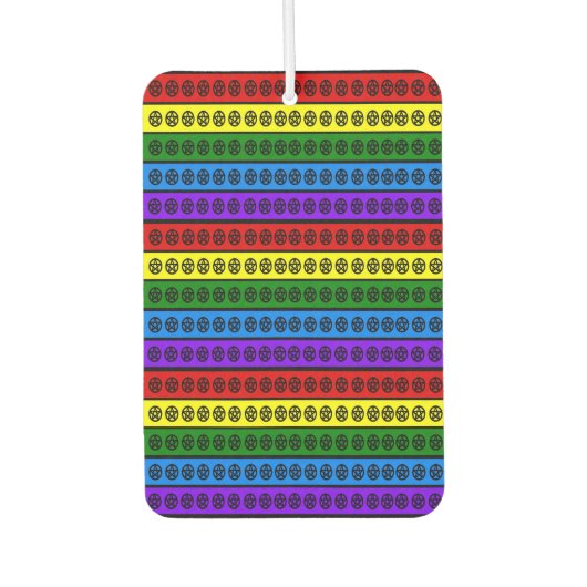 レインボー星形五角形 カーエアーフレッシュナー (正面)