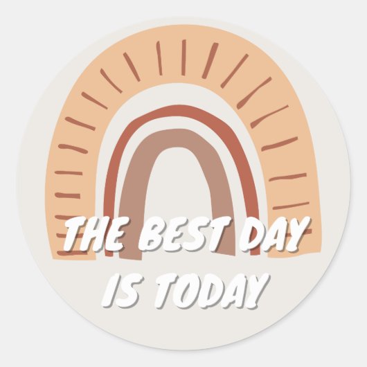 レインボー最高のザ日は今日の確認引用文 ラウンドシール (正面)