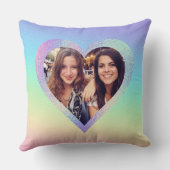 レインボー最高のハートフレンズカスタム写真 クッション (裏面)