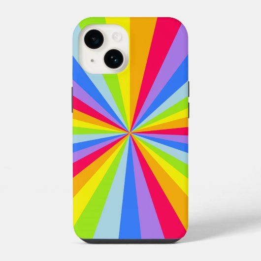 レインボー柄 マルチカラー iPhoneケース (裏面)