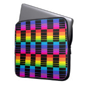 レインボー格子模様を有するラップトップケース ラップトップスリーブ (正面左)