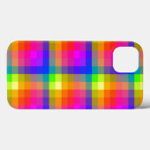 レインボー格子状ブロックプライドブライト&おもしろい Case-Mate iPhoneケース (裏面 (横))