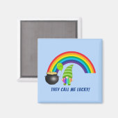 レインボー格言ポットの金ゴールドSt patricks day マグネット (正面/裏面)