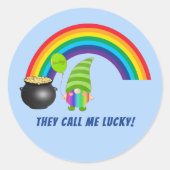 レインボー格言ポットの金ゴールドSt patricks day ラウンドシール (正面)